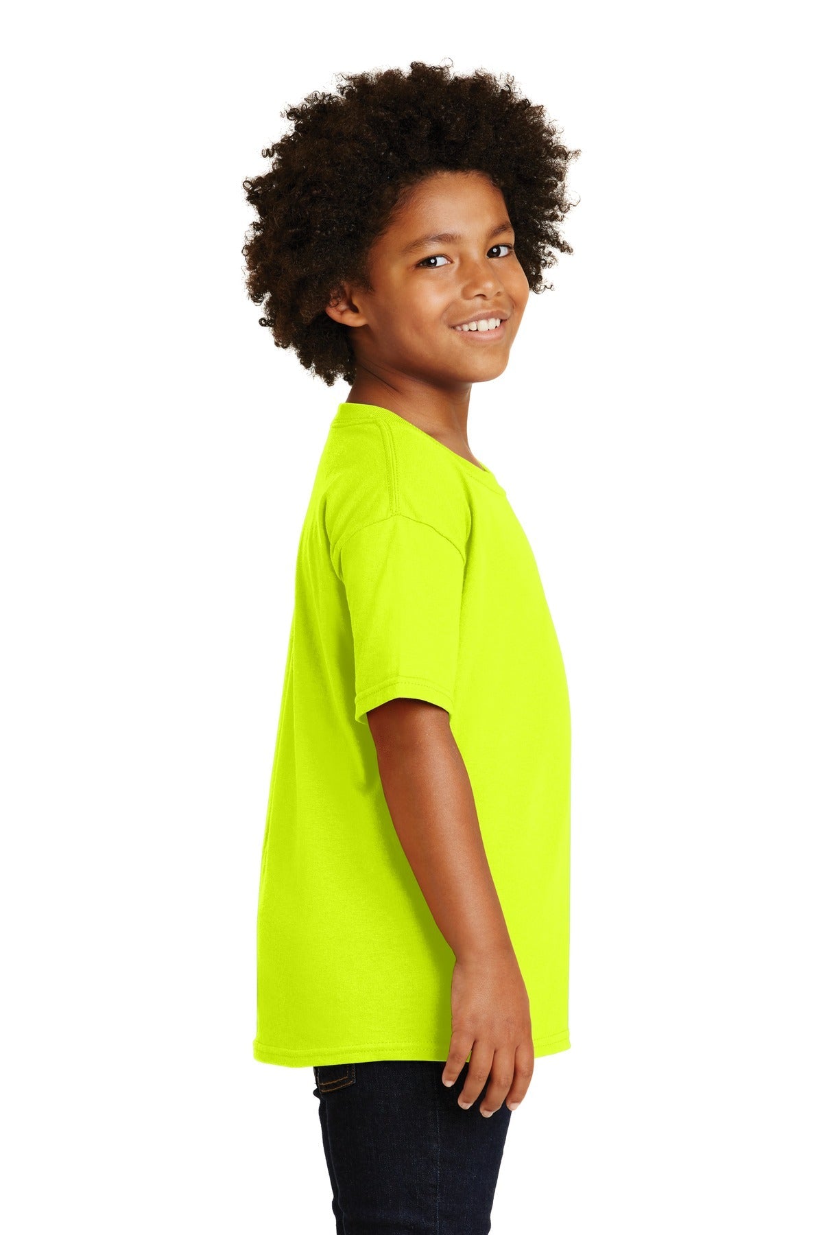 Gildan® - Youth Heavy Cotton™ 100% Cotton T-Shirt. 5000B [Safety Green] - DFW Impression