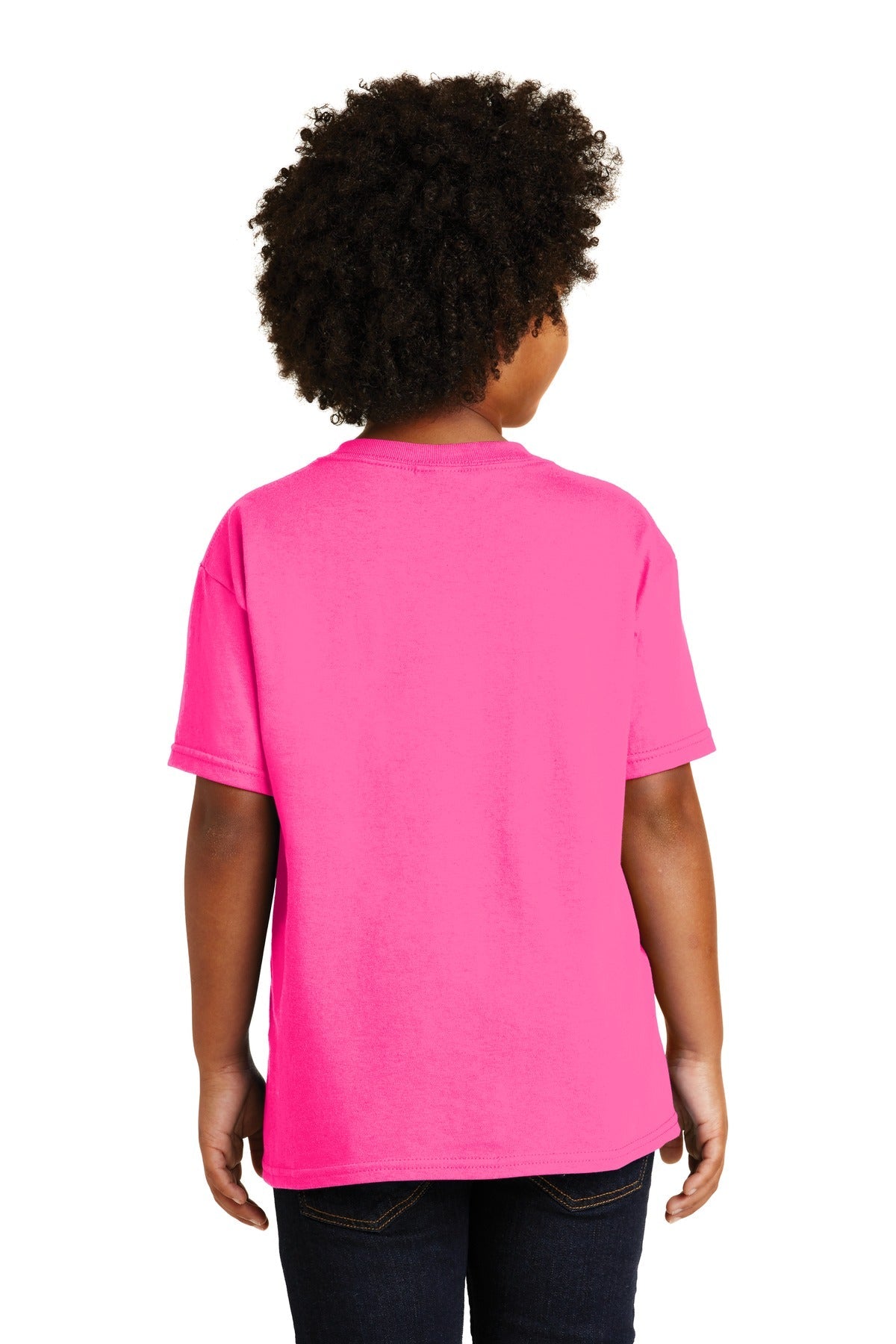 Gildan® - Youth Heavy Cotton™ 100% Cotton T-Shirt. 5000B [Safety Pink] - DFW Impression