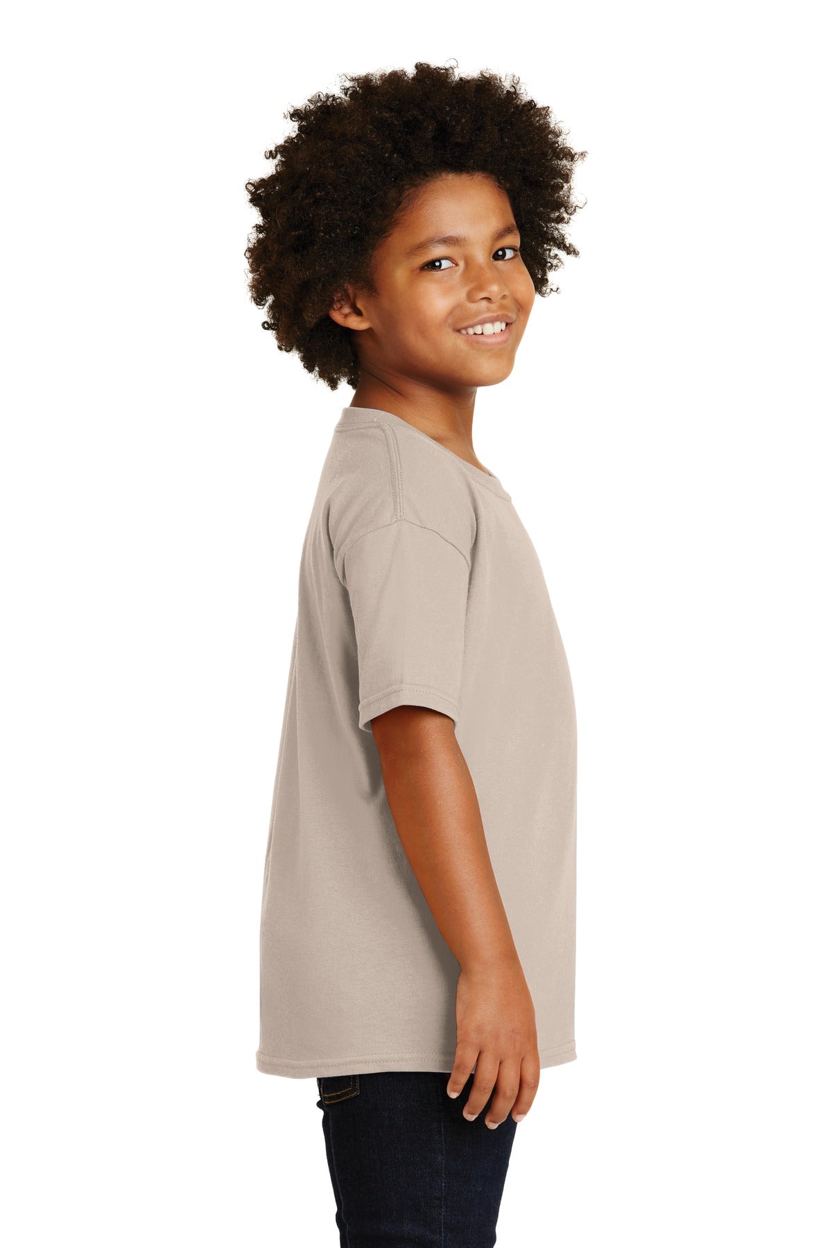 Gildan® - Youth Heavy Cotton™ 100% Cotton T-Shirt. 5000B [Sand] - DFW Impression