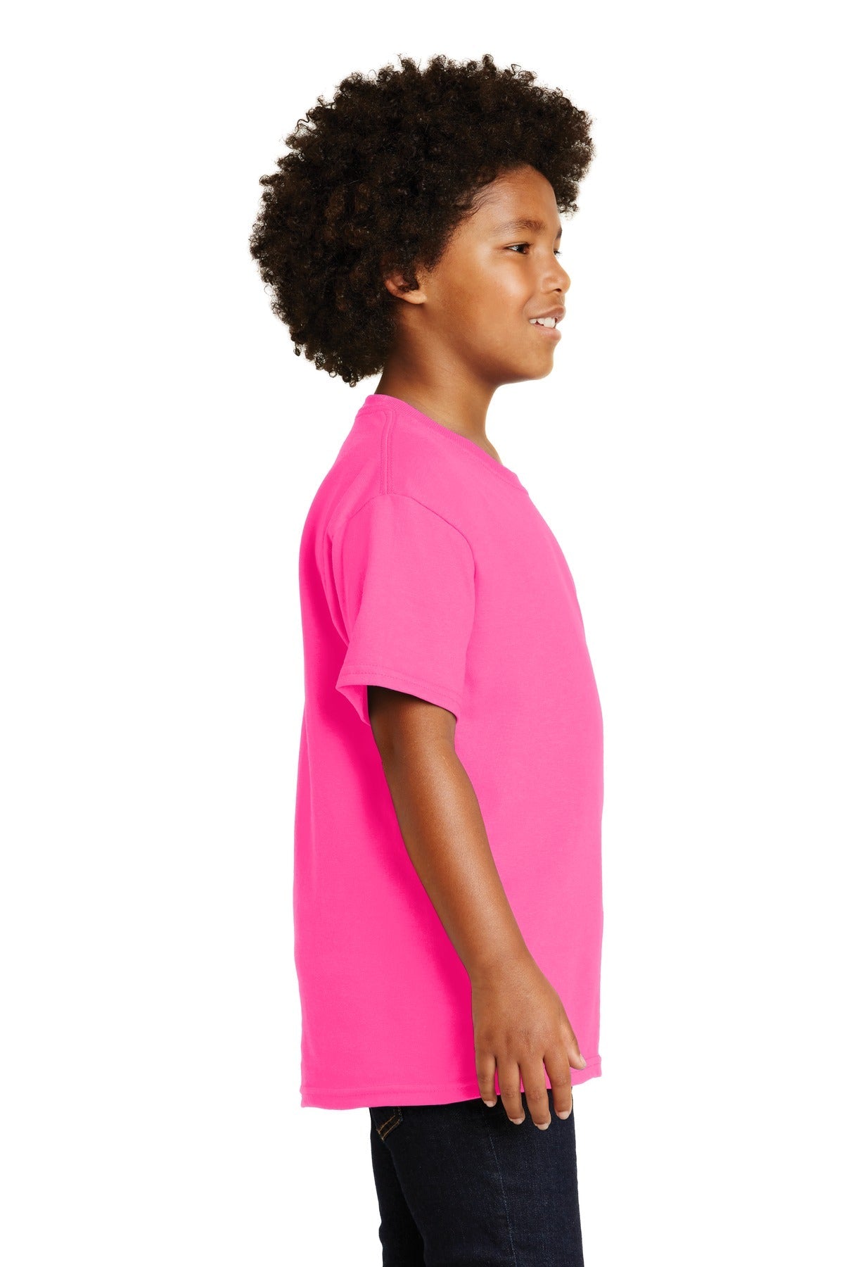 Gildan® - Youth Ultra Cotton®100% US Cotton T-Shirt. 2000B [Safety Pink] - DFW Impression