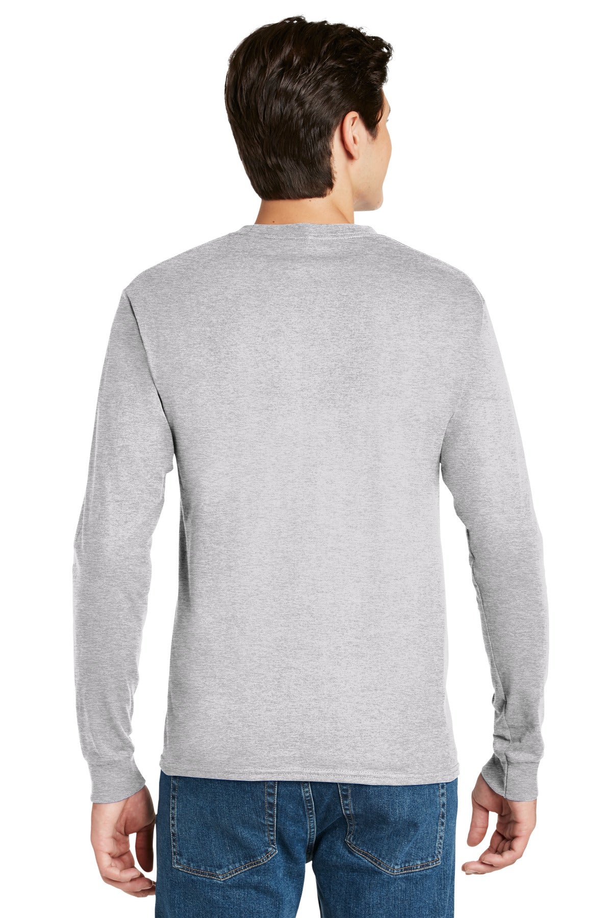 Hanes® - Authentic 100% Cotton Long Sleeve T-Shirt. 5586 [Ash**] - DFW Impression