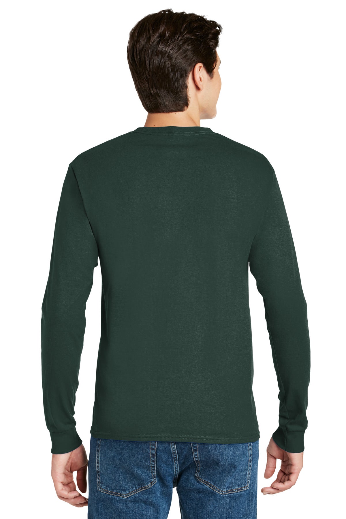 Hanes® - Authentic 100% Cotton Long Sleeve T-Shirt. 5586 [Deep Forest] - DFW Impression