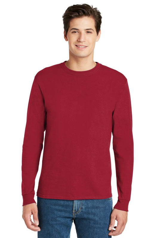 Hanes® - Authentic 100% Cotton Long Sleeve T-Shirt. 5586 [Deep Red] - DFW Impression