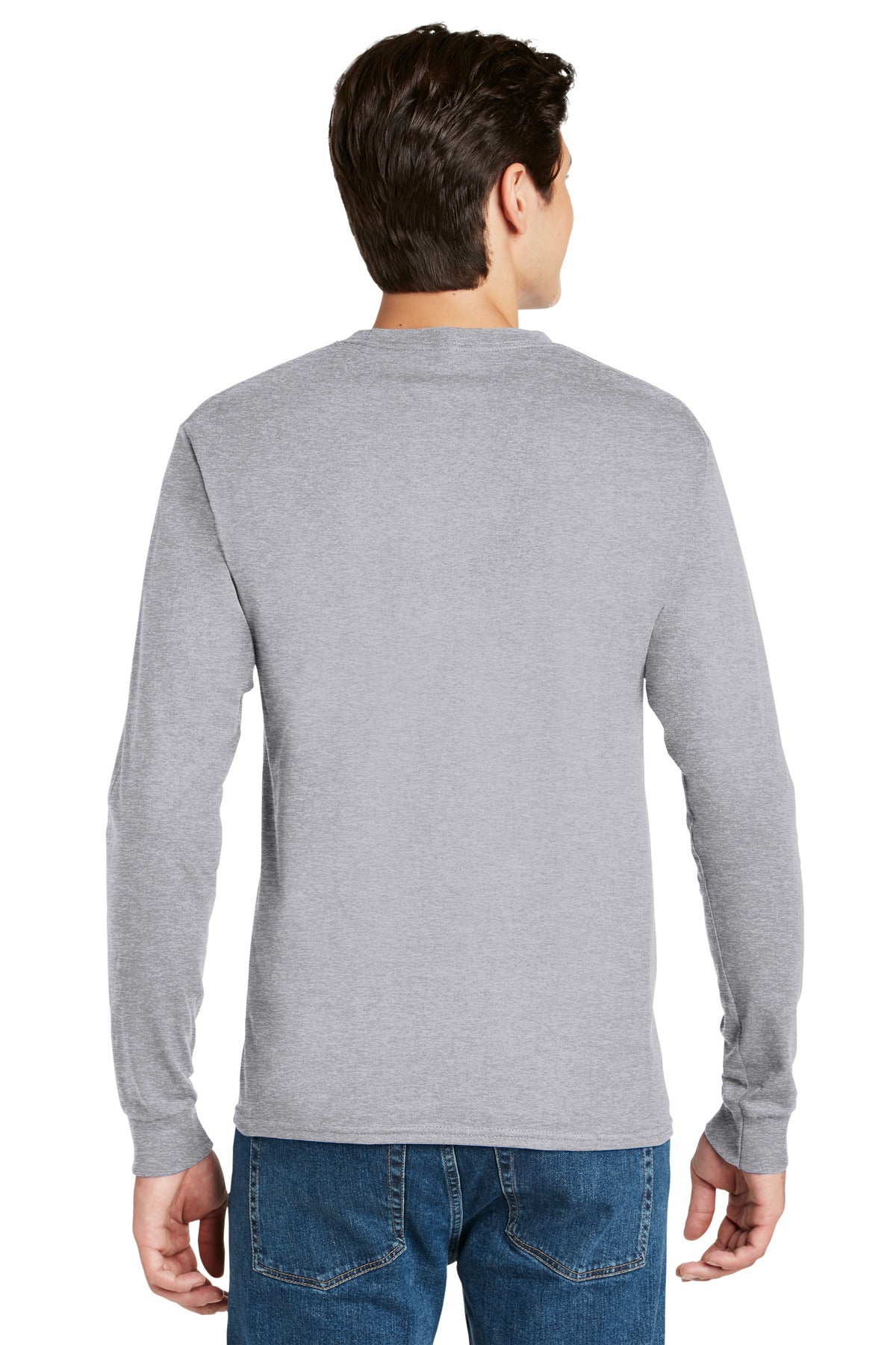 Hanes® - Authentic 100% Cotton Long Sleeve T-Shirt. 5586 [Light Steel*] - DFW Impression