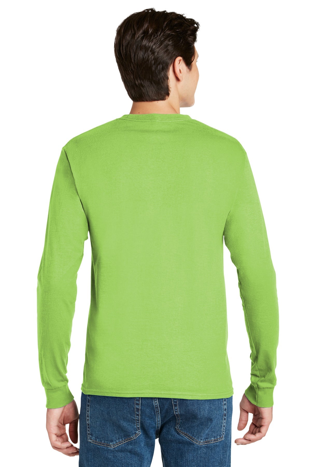 Hanes® - Authentic 100% Cotton Long Sleeve T-Shirt. 5586 [Lime] - DFW Impression