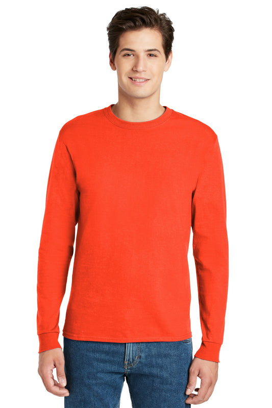 Hanes® - Authentic 100% Cotton Long Sleeve T-Shirt. 5586 [Orange] - DFW Impression