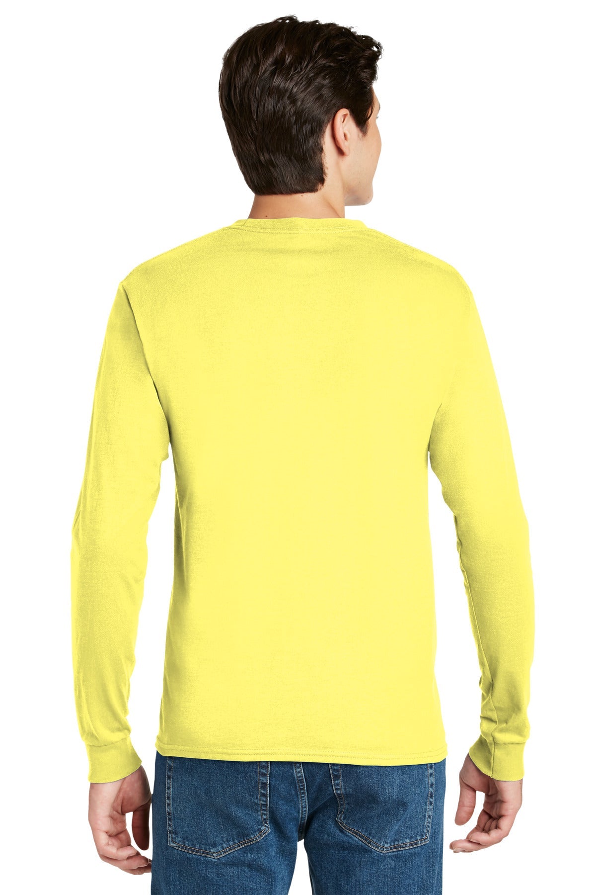 Hanes® - Authentic 100% Cotton Long Sleeve T-Shirt. 5586 [Yellow] - DFW Impression