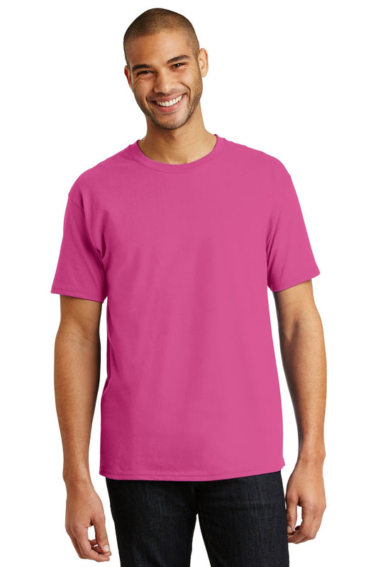 Hanes® - Authentic 100% Cotton T-Shirt. 5250 [Wow Pink] - DFW Impression