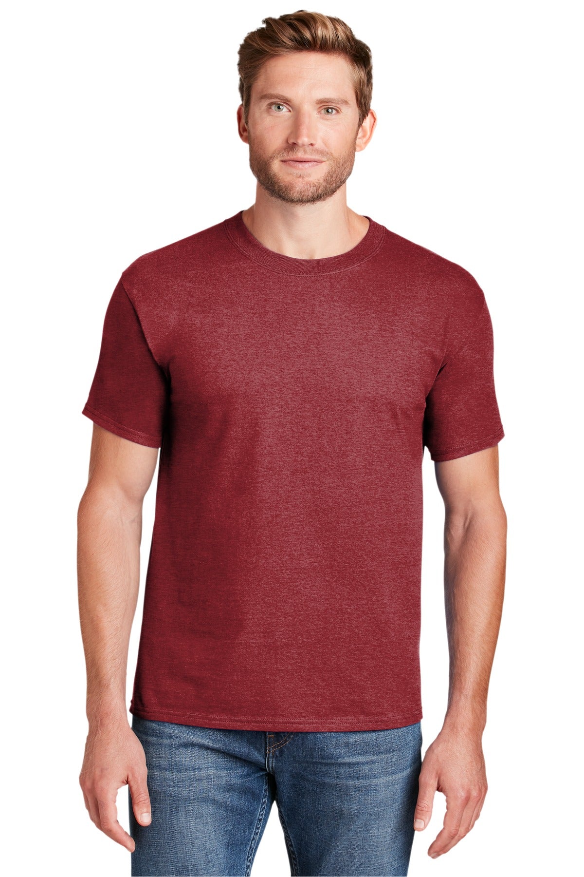 Hanes® Beefy-T® - 100% Cotton T-Shirt. 5180 [Heather Red] - DFW Impression