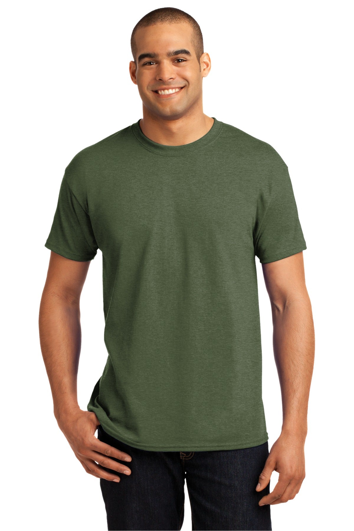 Hanes® - EcoSmart® 50/50 Cotton/Poly T-Shirt. 5170 [Heather Green] - DFW Impression