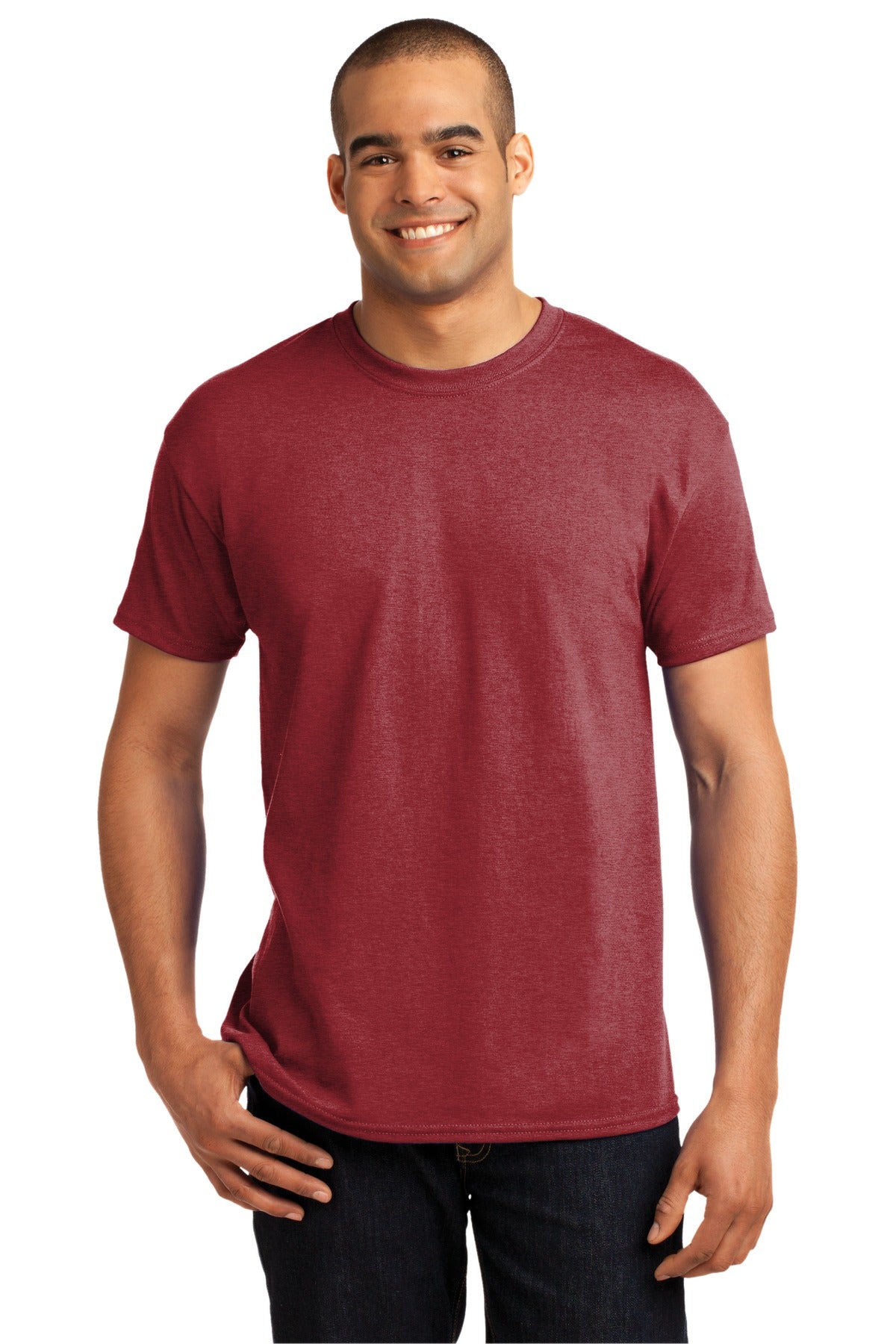 Hanes® - EcoSmart® 50/50 Cotton/Poly T-Shirt. 5170 [Heather Red] - DFW Impression