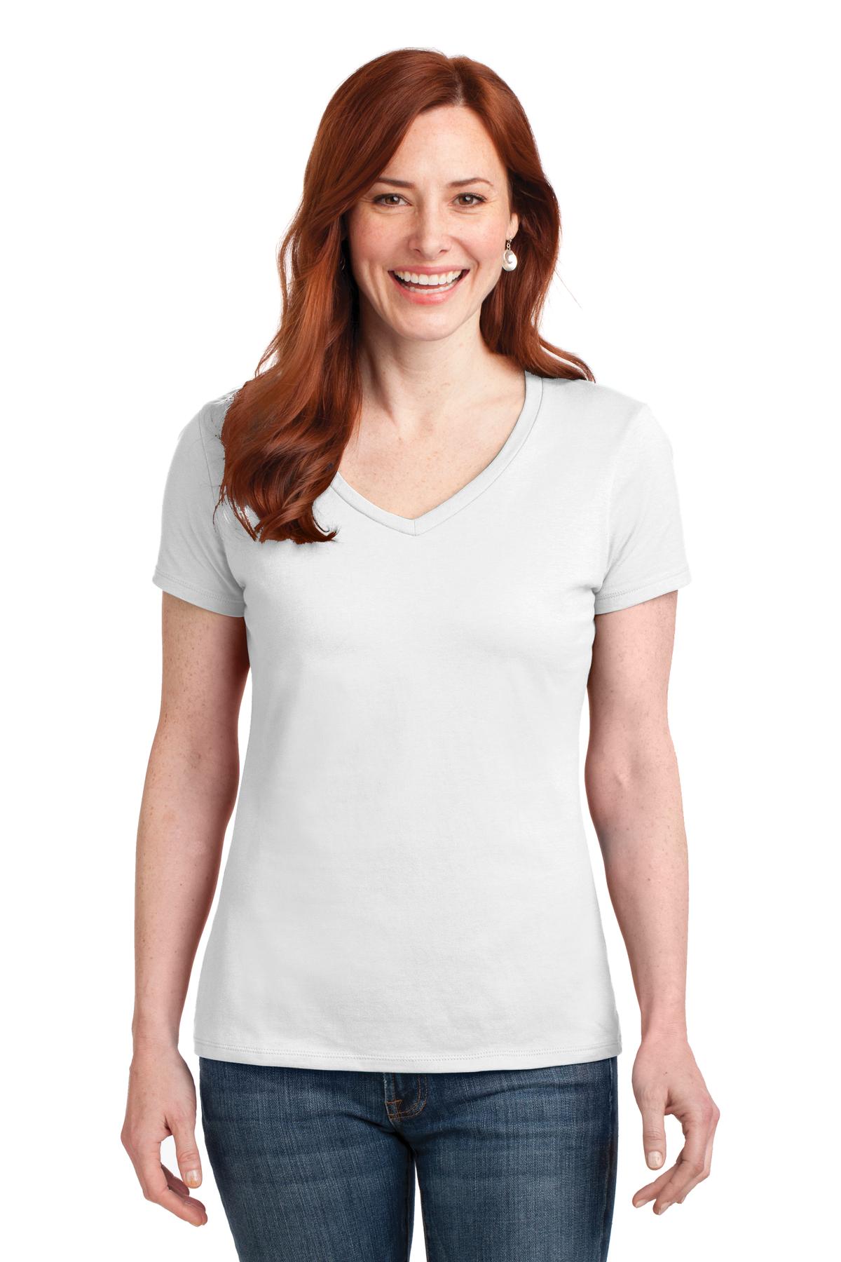 Hanes® Ladies Perfect-T Cotton V-Neck T-Shirt. S04V - DFW Impression