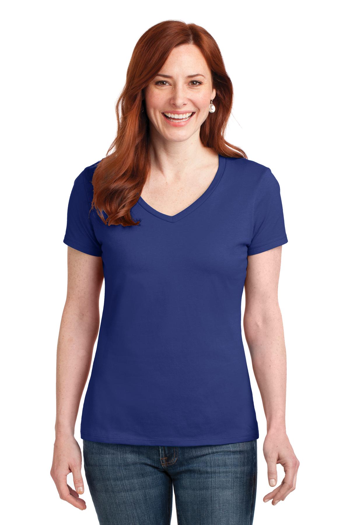 Hanes® Ladies Perfect-T Cotton V-Neck T-Shirt. S04V - DFW Impression