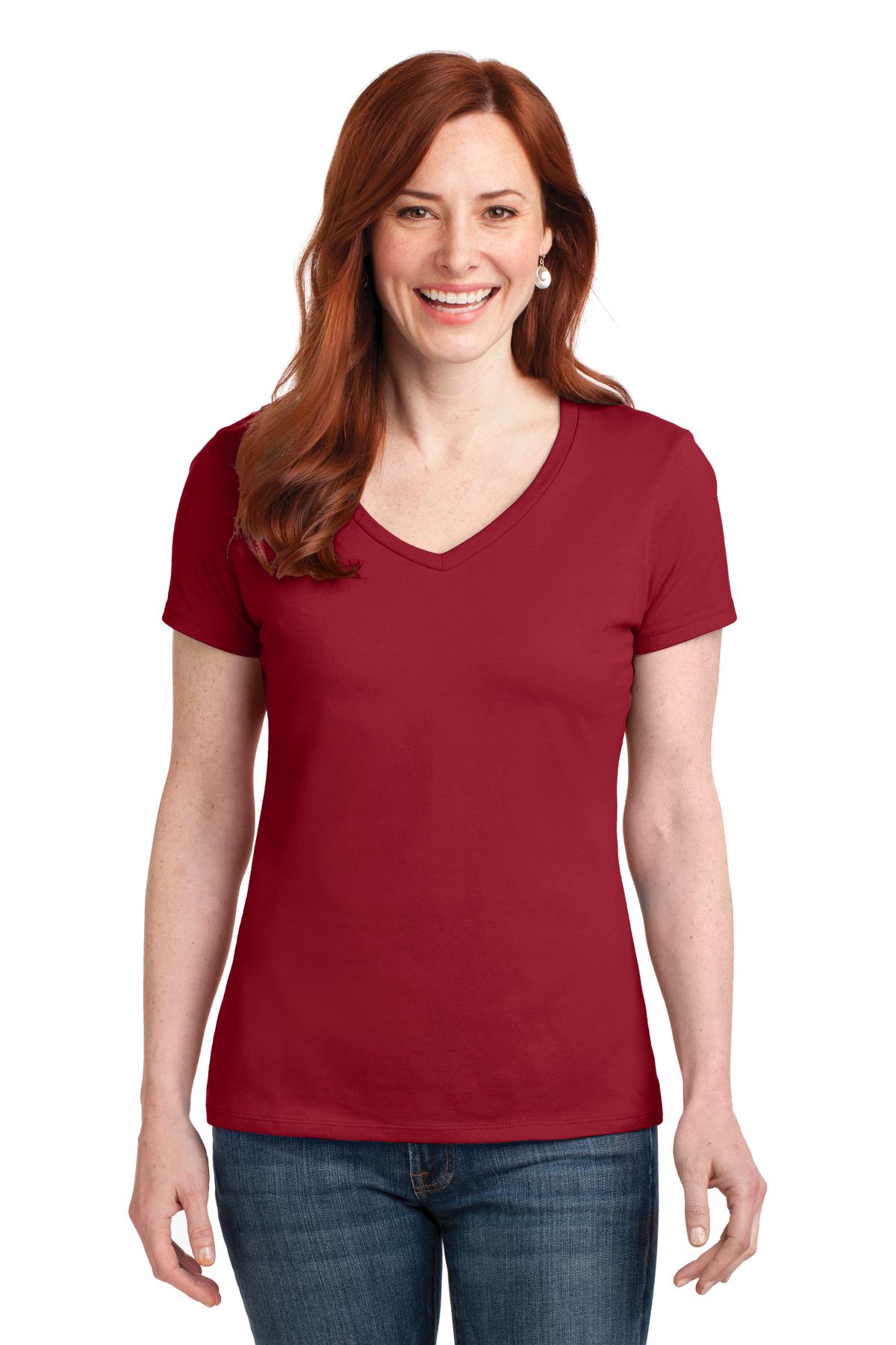 Hanes® Ladies Perfect-T Cotton V-Neck T-Shirt. S04V - DFW Impression