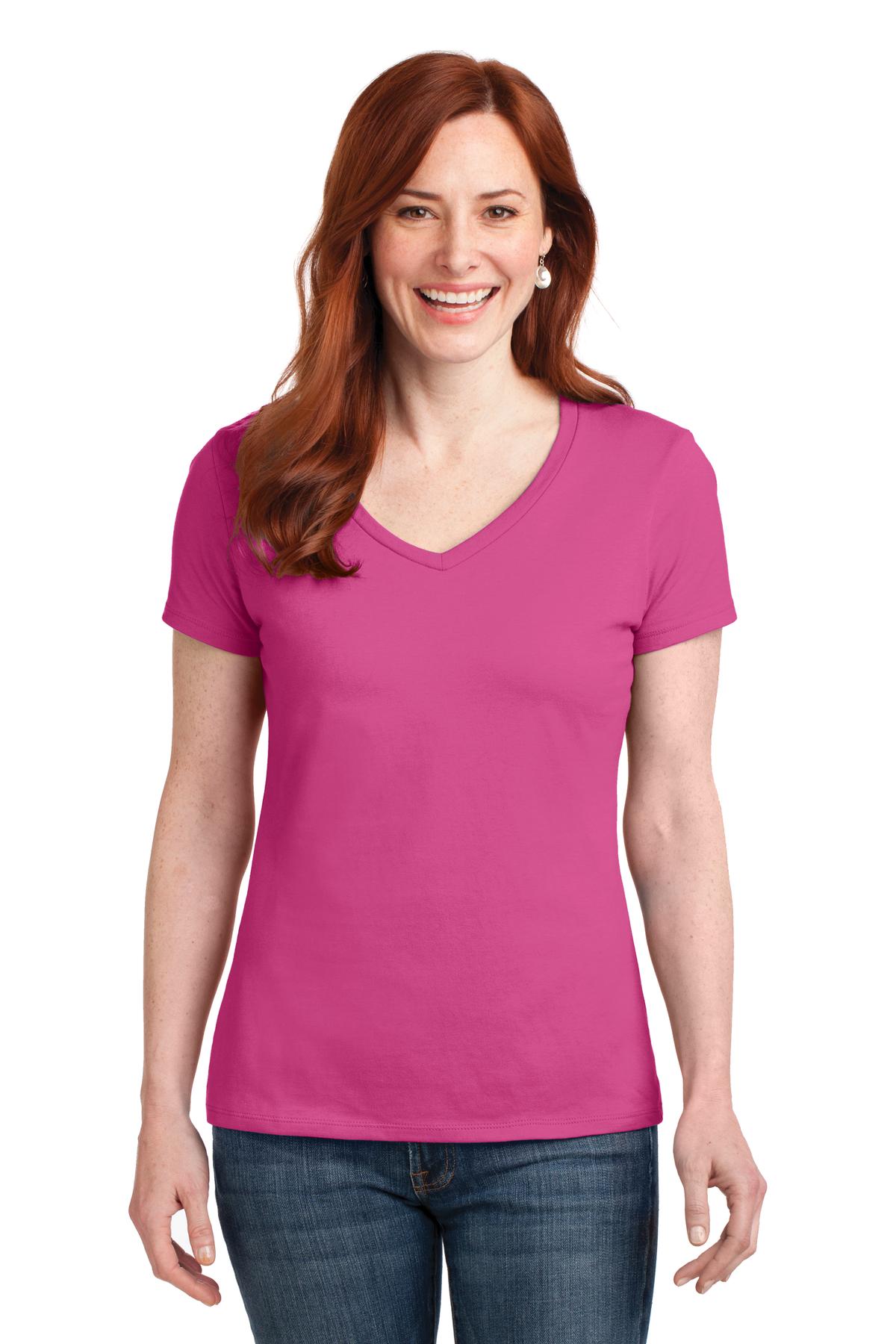 Hanes® Ladies Perfect-T Cotton V-Neck T-Shirt. S04V - DFW Impression