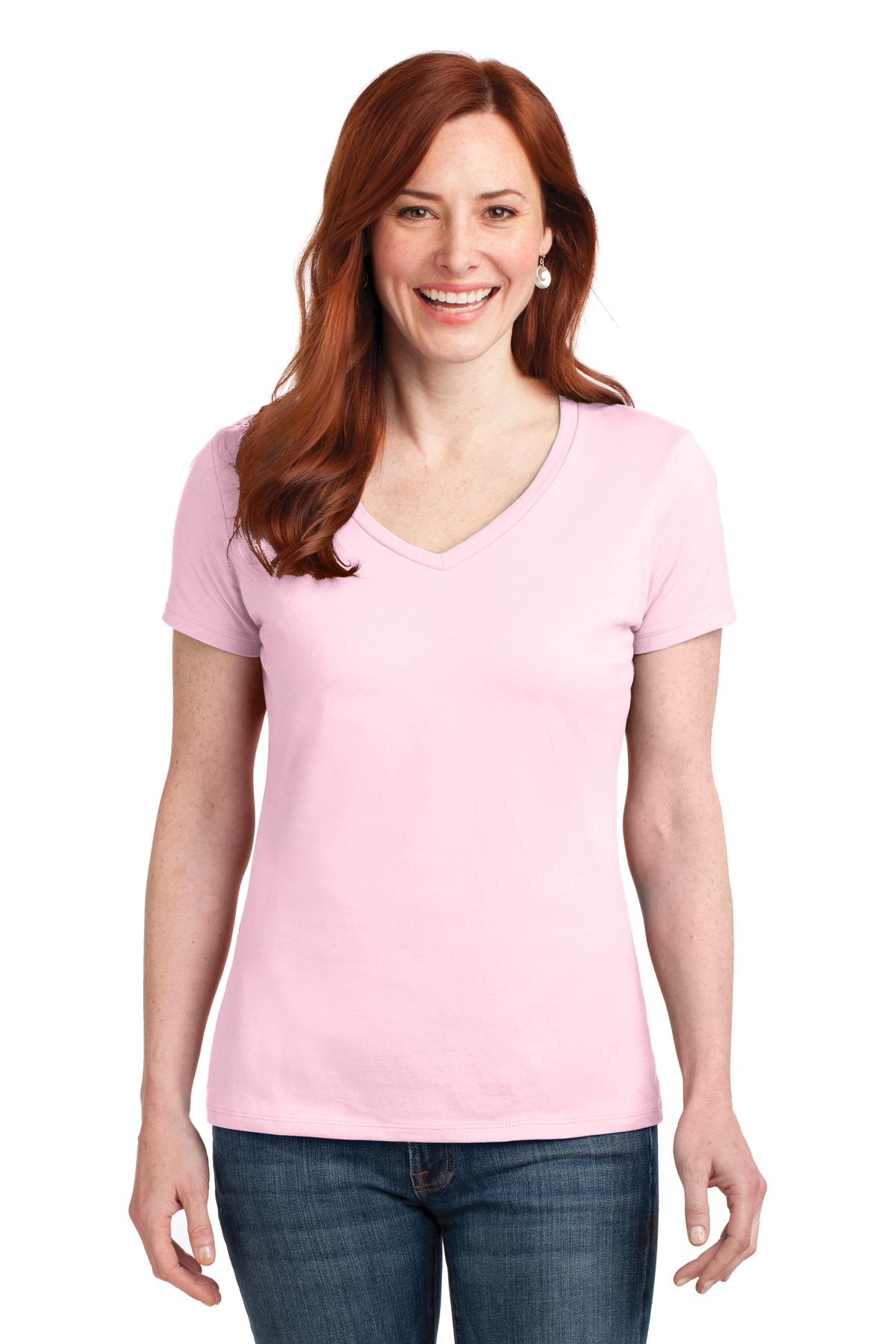 Hanes® Ladies Perfect-T Cotton V-Neck T-Shirt. S04V - DFW Impression