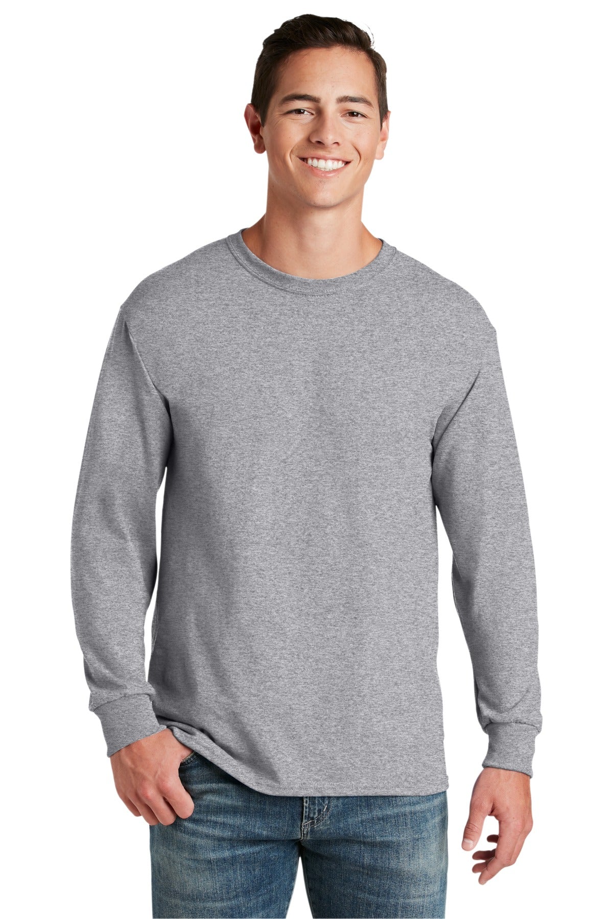 JERZEES® - Dri-Power® 50/50 Cotton/Poly Long Sleeve T-Shirt. 29LS [Athletic Heather] - DFW Impression