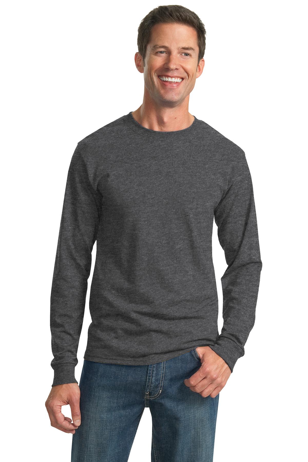 JERZEES® - Dri-Power® 50/50 Cotton/Poly Long Sleeve T-Shirt. 29LS [Black Heather] - DFW Impression