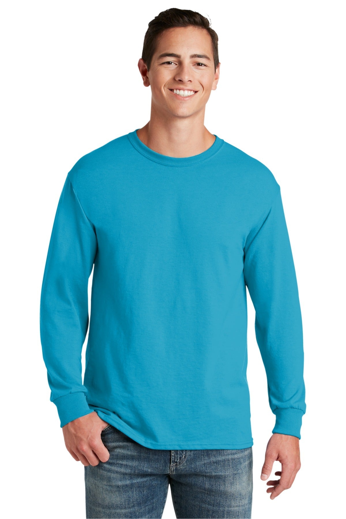 JERZEES® - Dri-Power® 50/50 Cotton/Poly Long Sleeve T-Shirt. 29LS [California Blue] - DFW Impression