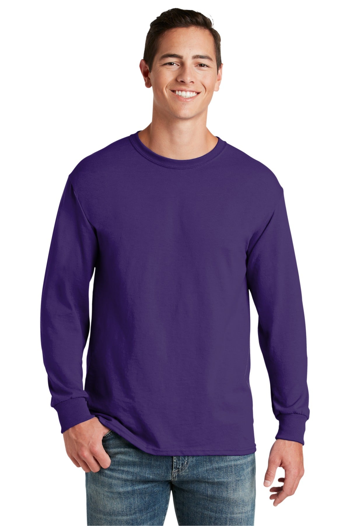 JERZEES® - Dri-Power® 50/50 Cotton/Poly Long Sleeve T-Shirt. 29LS [Deep Purple] - DFW Impression