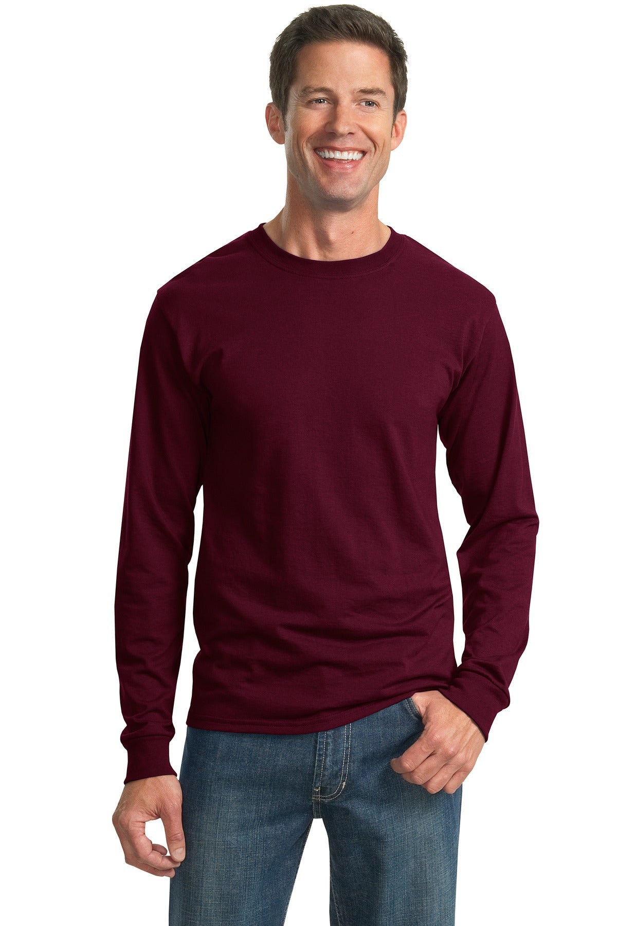 JERZEES® - Dri-Power® 50/50 Cotton/Poly Long Sleeve T-Shirt. 29LS [Maroon] - DFW Impression