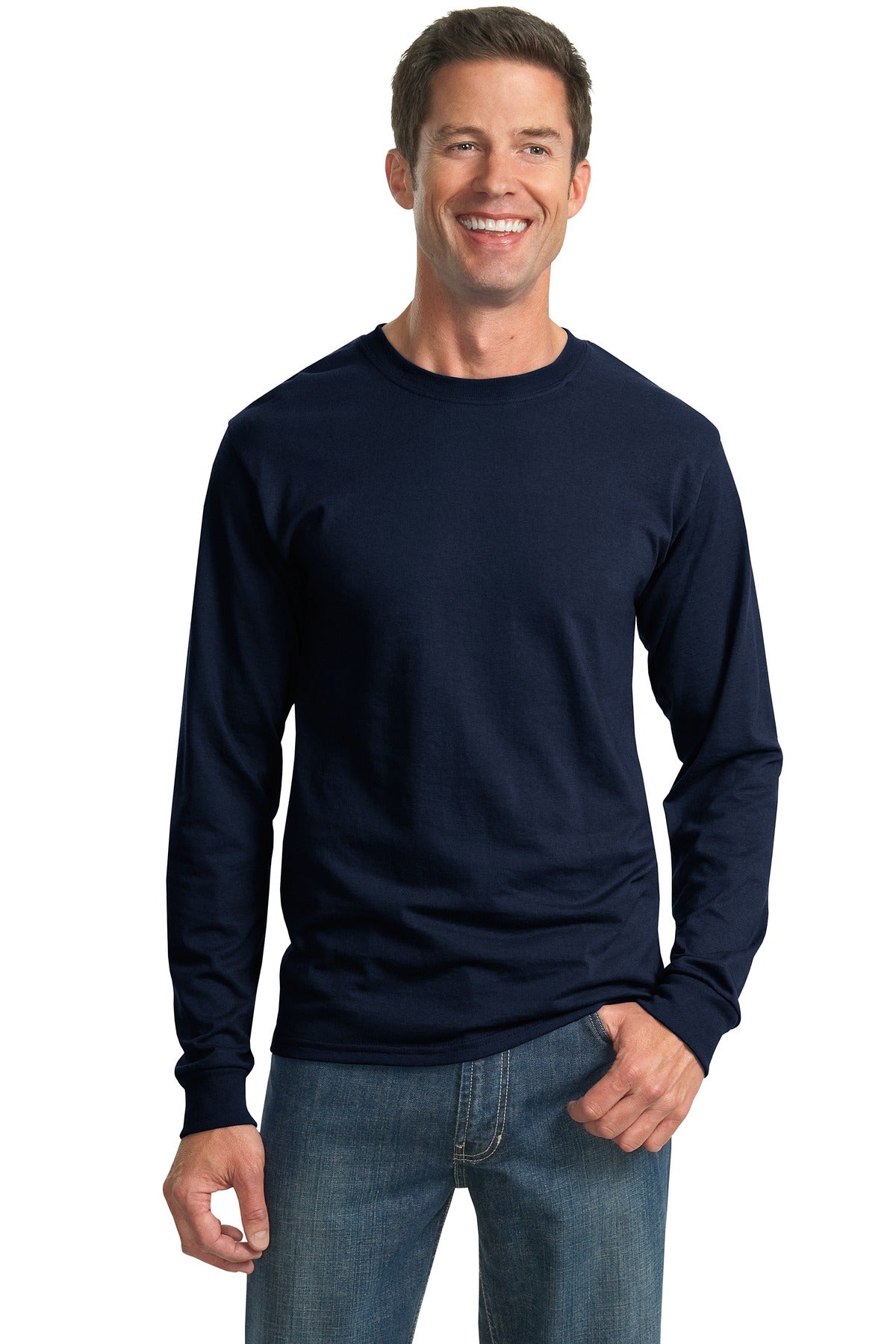 JERZEES® - Dri-Power® 50/50 Cotton/Poly Long Sleeve T-Shirt. 29LS [Navy] - DFW Impression