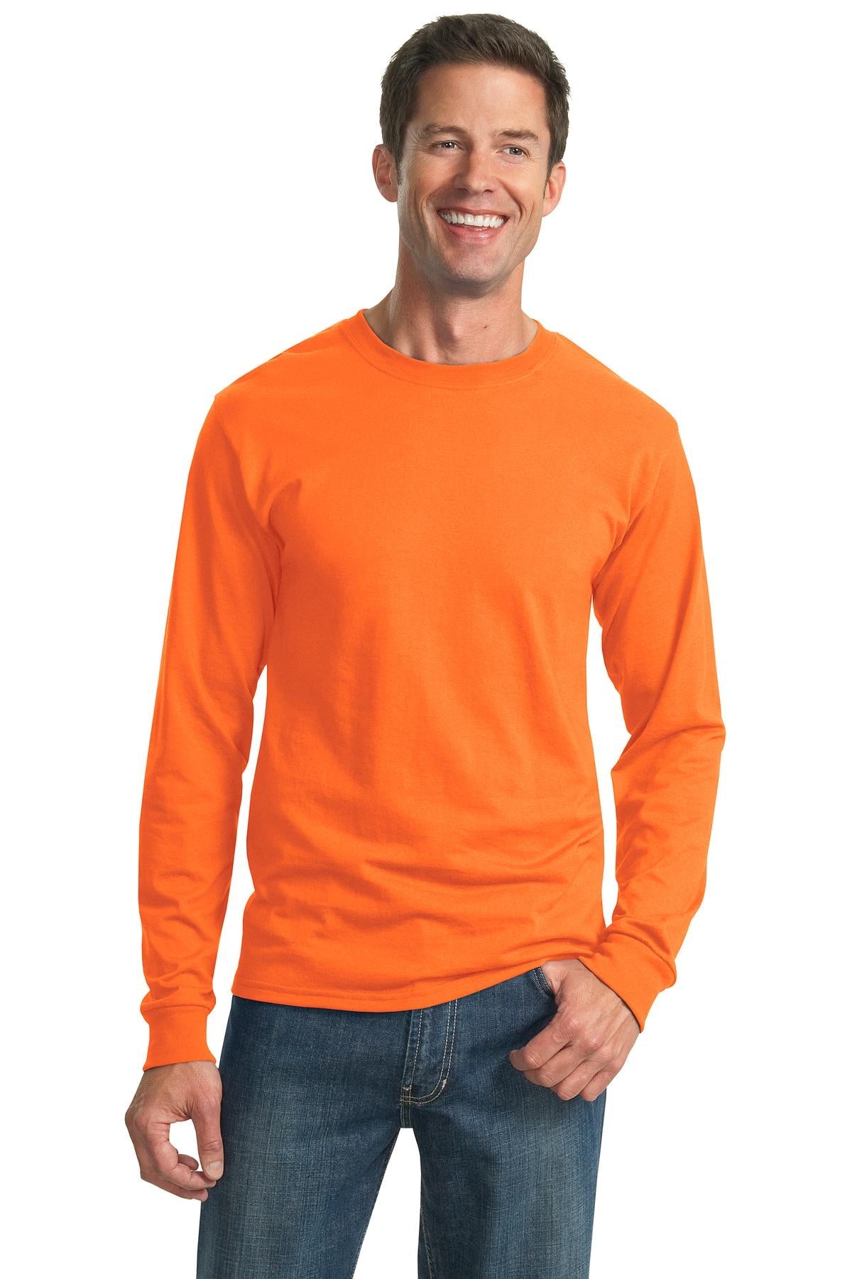 JERZEES® - Dri-Power® 50/50 Cotton/Poly Long Sleeve T-Shirt. 29LS [Safety Orange] - DFW Impression