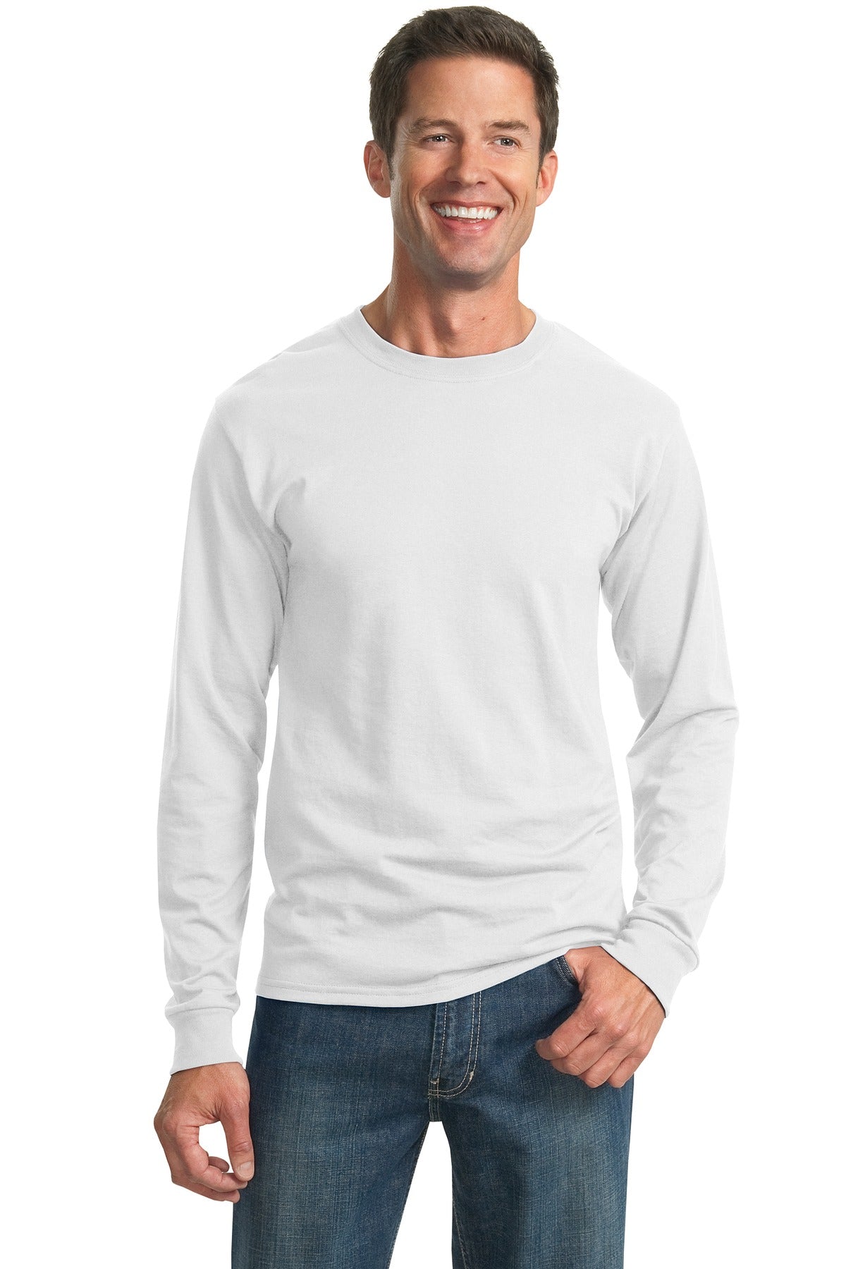 JERZEES® - Dri-Power® 50/50 Cotton/Poly Long Sleeve T-Shirt. 29LS [White] - DFW Impression