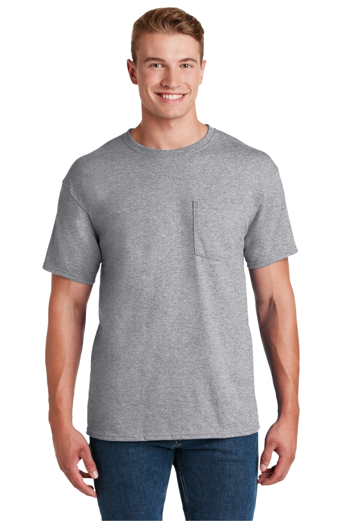 JERZEES® - Dri-Power® 50/50 Cotton/Poly Pocket T-Shirt. 29MP [Athletic Heather] - DFW Impression