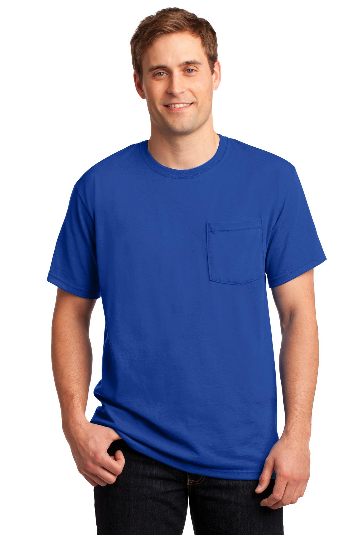 JERZEES® - Dri-Power® 50/50 Cotton/Poly Pocket T-Shirt. 29MP [Royal] - DFW Impression