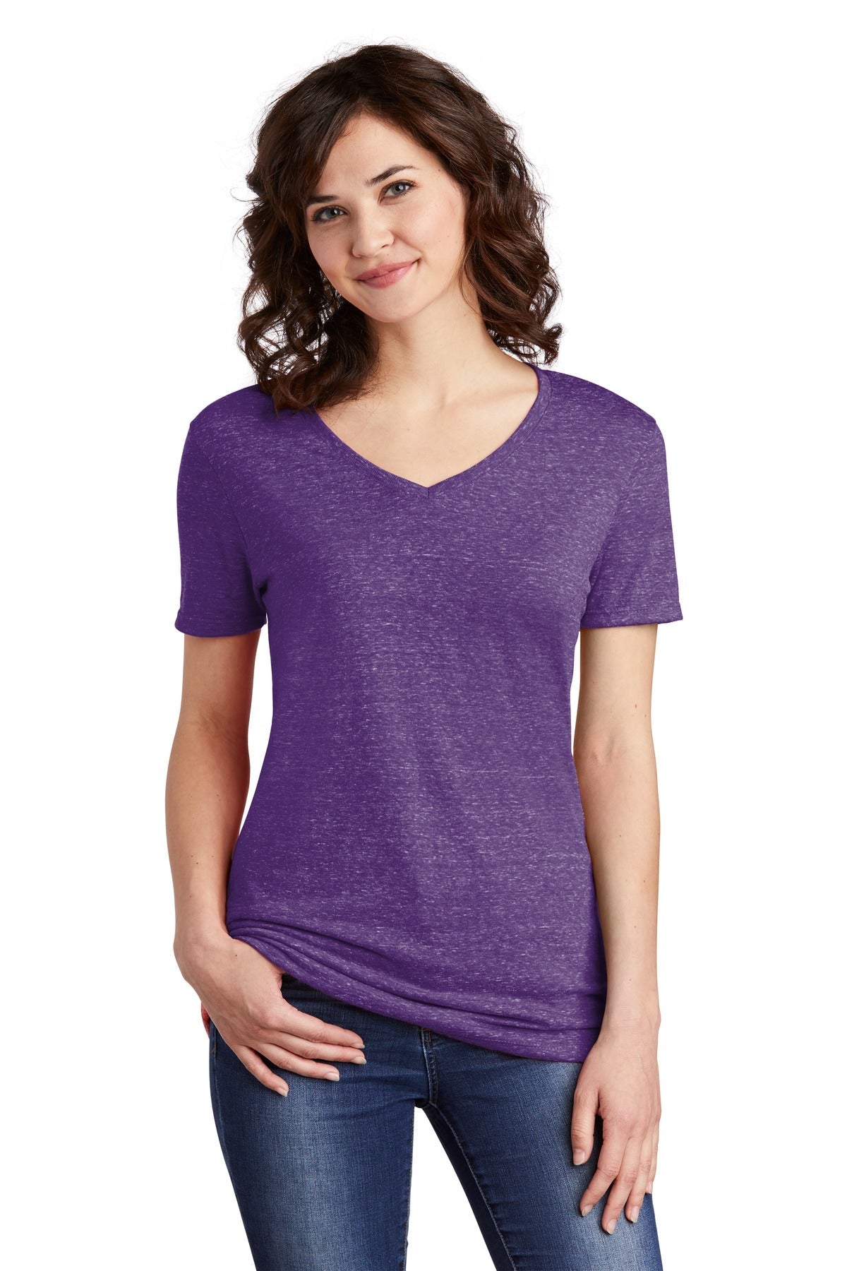 JERZEES ® Ladies Snow Heather Jersey V-Neck T-Shirt 88WV - DFW Impression