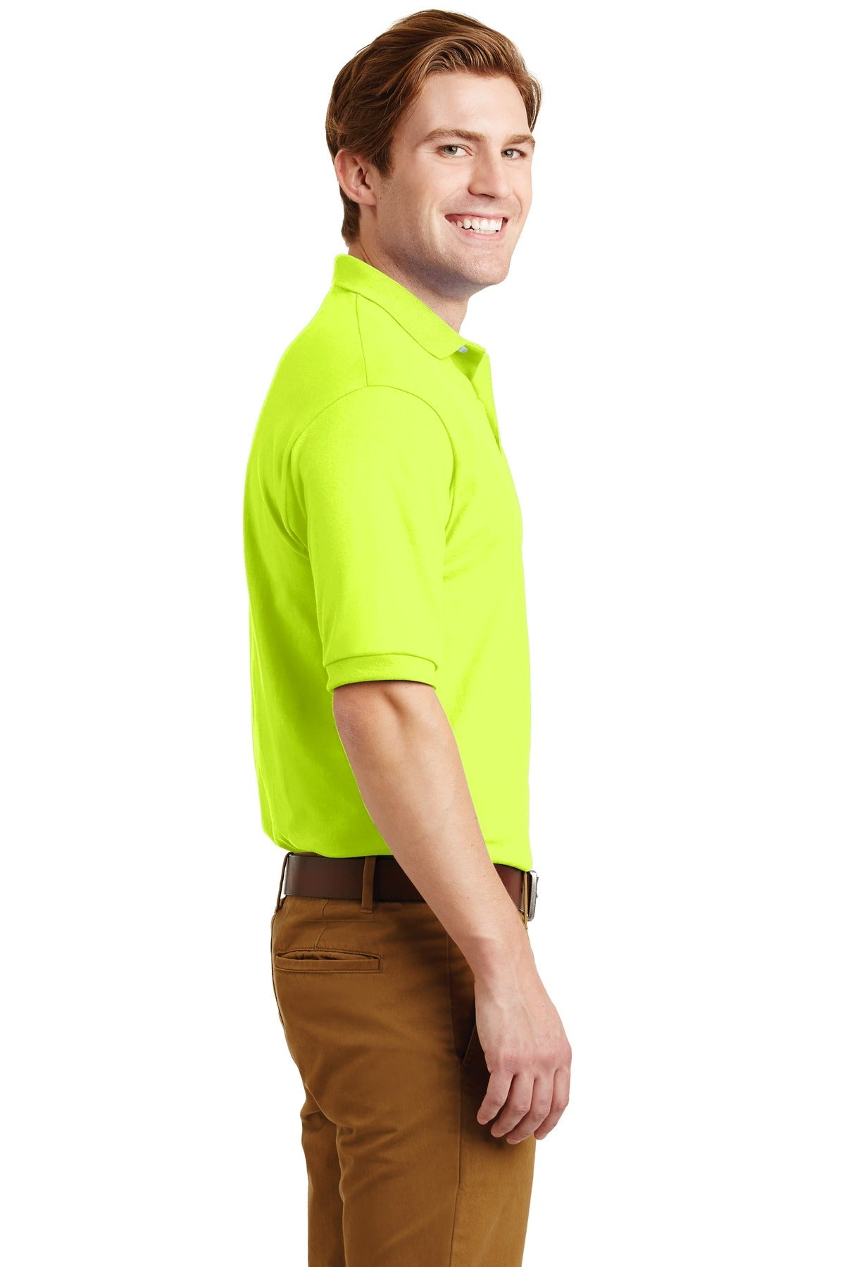 JERZEES® - SpotShield™ 5.4-Ounce Jersey Knit Sport Shirt. 437M [Safety Green] - DFW Impression