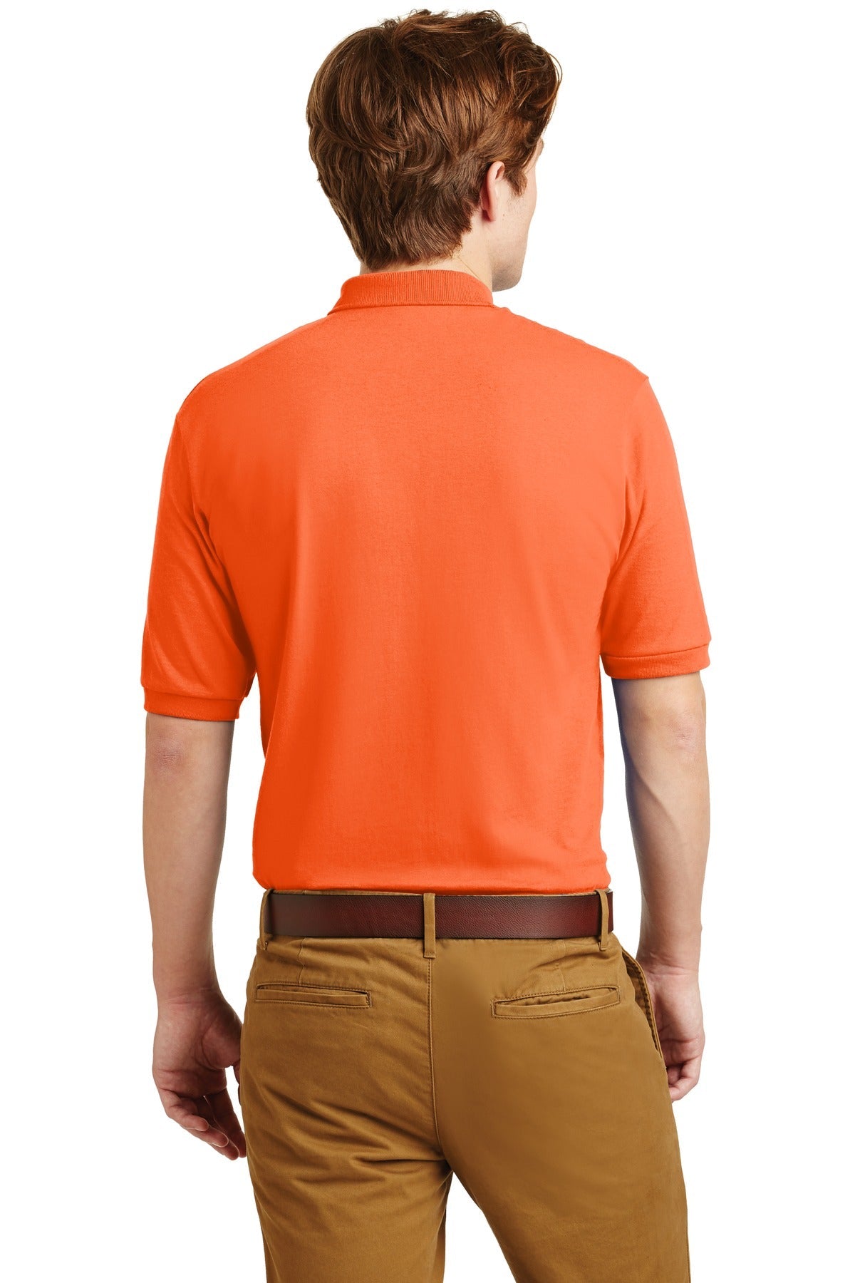 JERZEES® - SpotShield™ 5.4-Ounce Jersey Knit Sport Shirt. 437M [Safety Orange] - DFW Impression