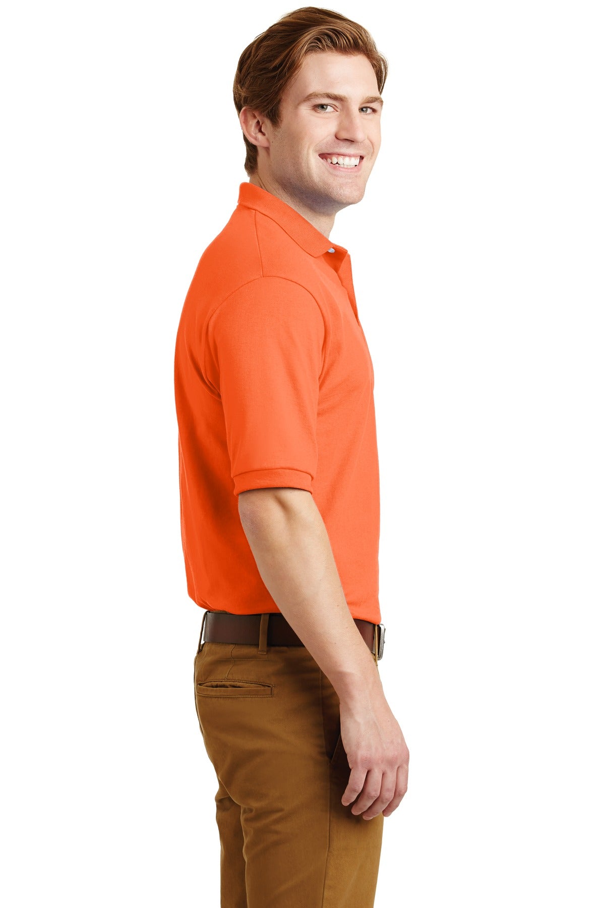 JERZEES® - SpotShield™ 5.4-Ounce Jersey Knit Sport Shirt. 437M [Safety Orange] - DFW Impression