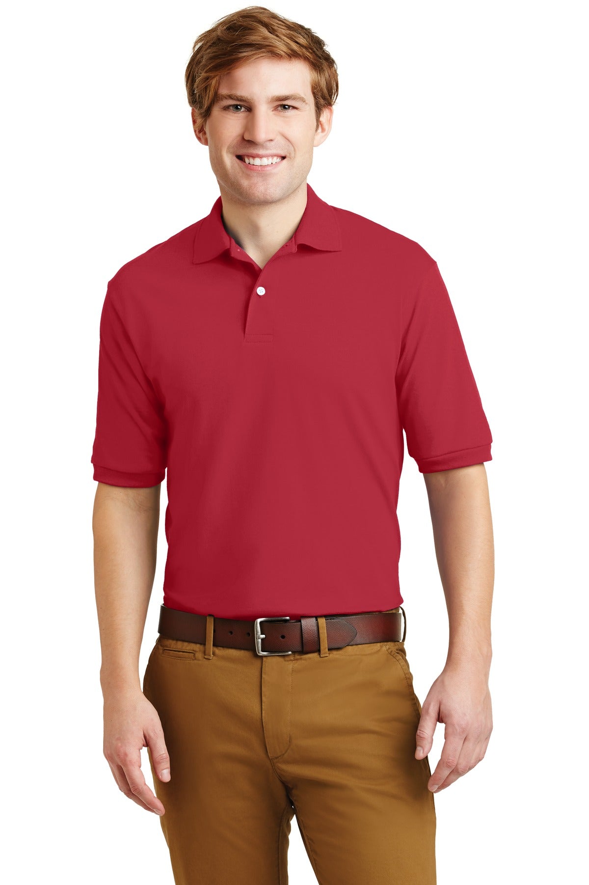 JERZEES® - SpotShield™ 5.4-Ounce Jersey Knit Sport Shirt. 437M [True Red] - DFW Impression