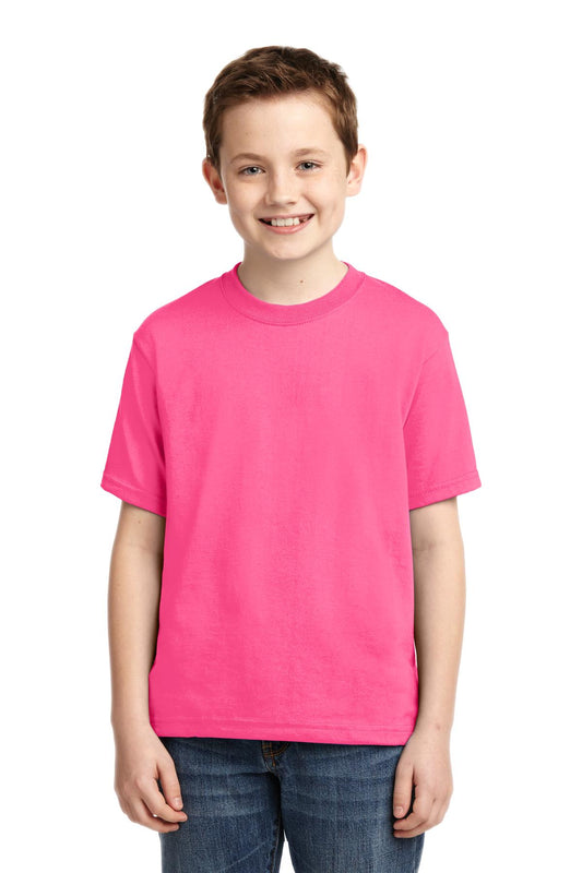 JERZEES® - Youth Dri-Power® 50/50 Cotton/Poly T-Shirt. 29B [Neon Pink] - DFW Impression