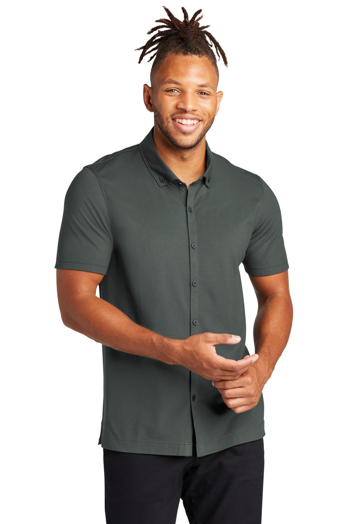 Mercer+Mettle™ Stretch Pique Full-Button Polo MM1006 - DFW Impression