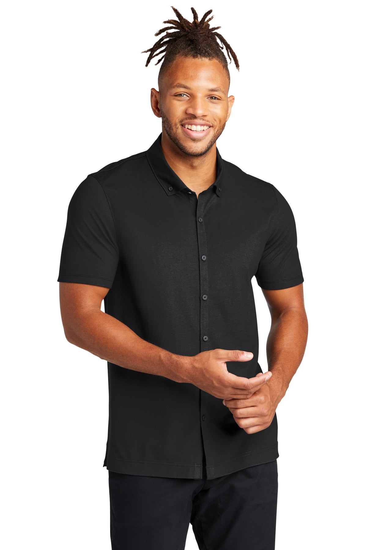 Mercer+Mettle™ Stretch Pique Full-Button Polo MM1006 - DFW Impression