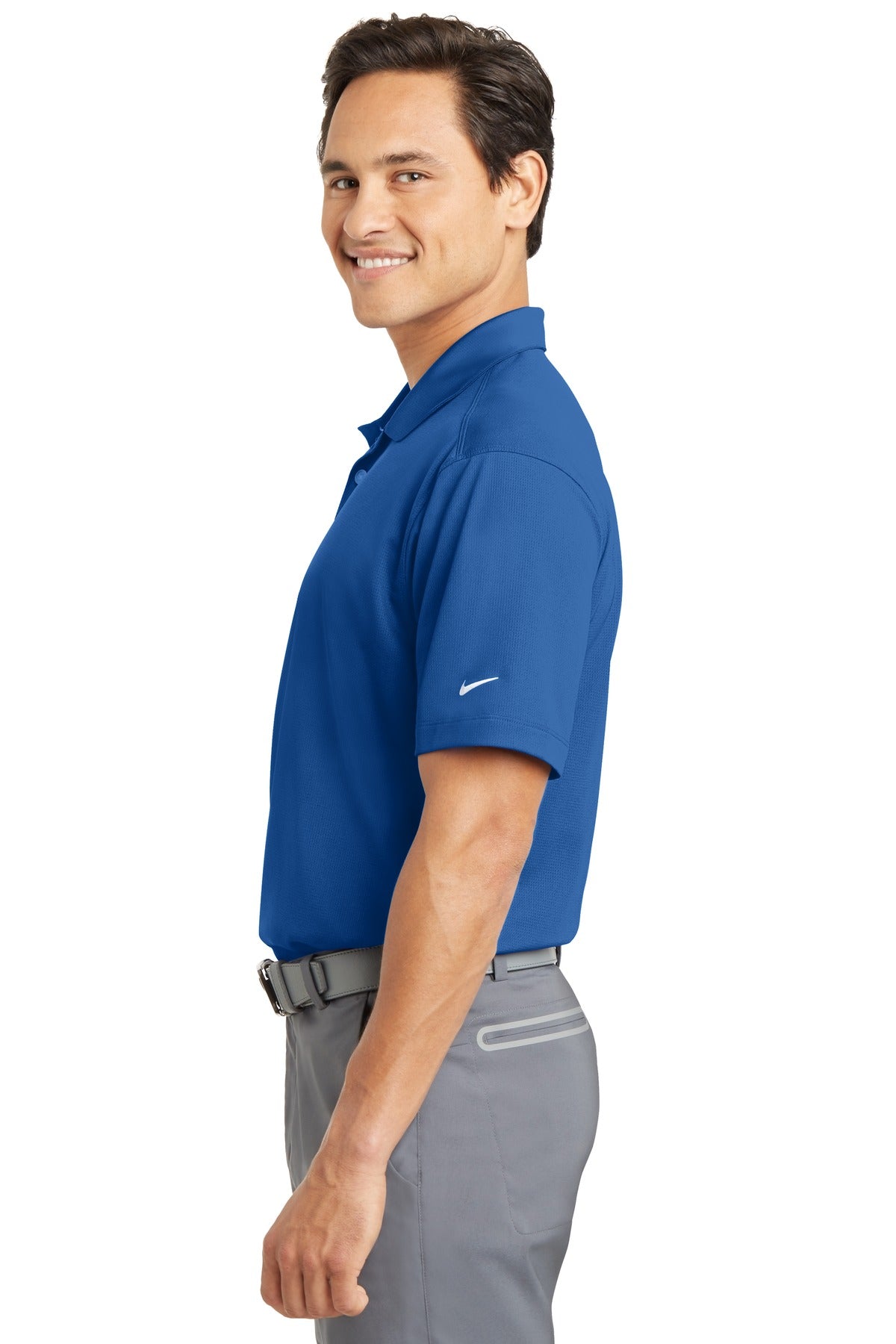 Nike Dri-FIT Vertical Mesh Polo. 637167 [Gym Blue] - DFW Impression