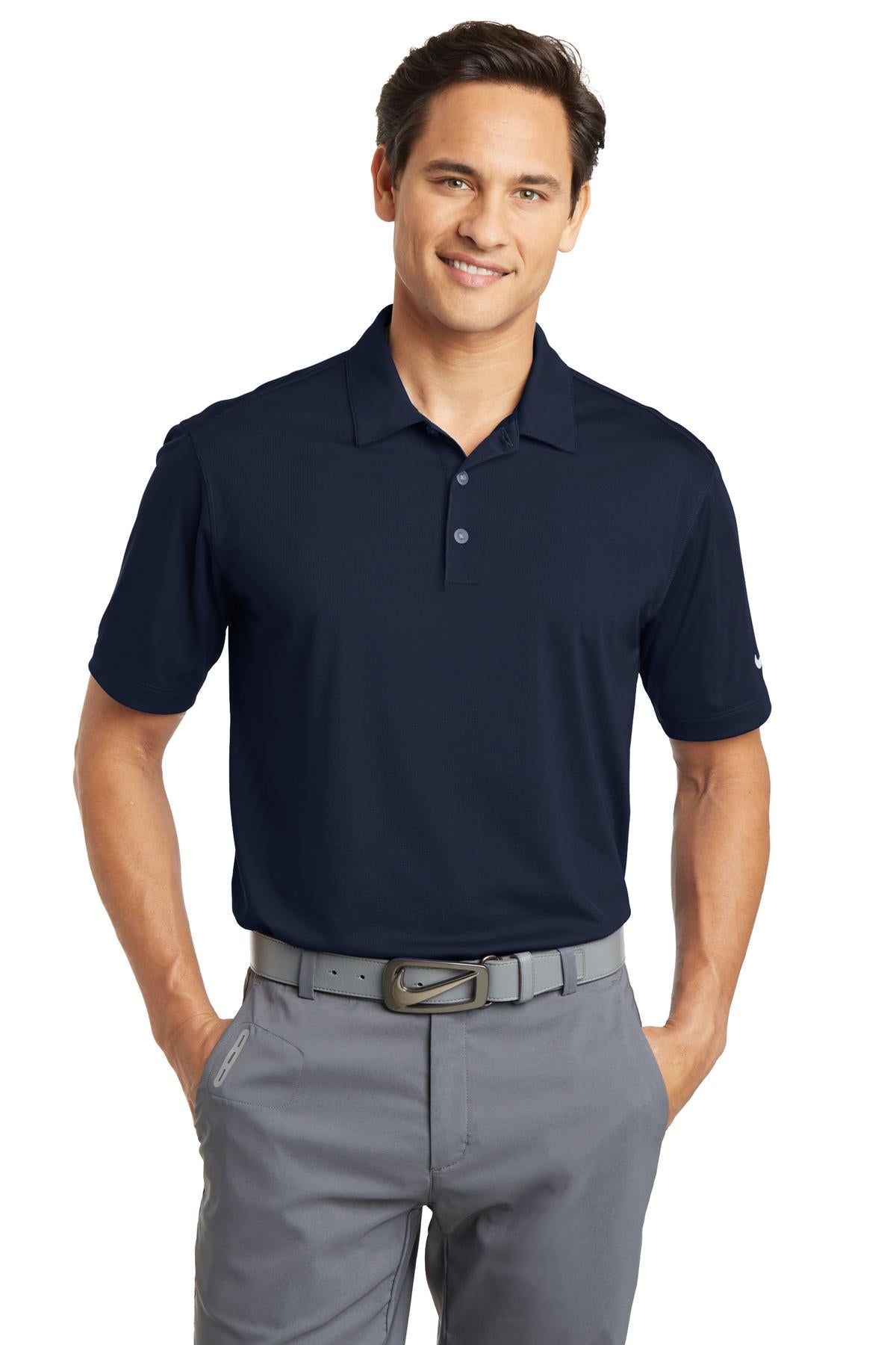 Nike Dri-FIT Vertical Mesh Polo. 637167 [Marine] - DFW Impression