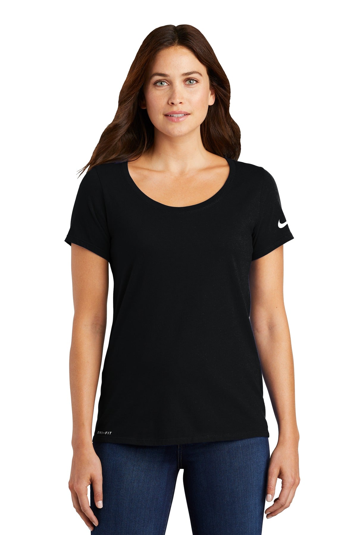 Nike Ladies Dri-FIT Cotton/Poly Scoop Neck Tee. NKBQ5234 - DFW Impression