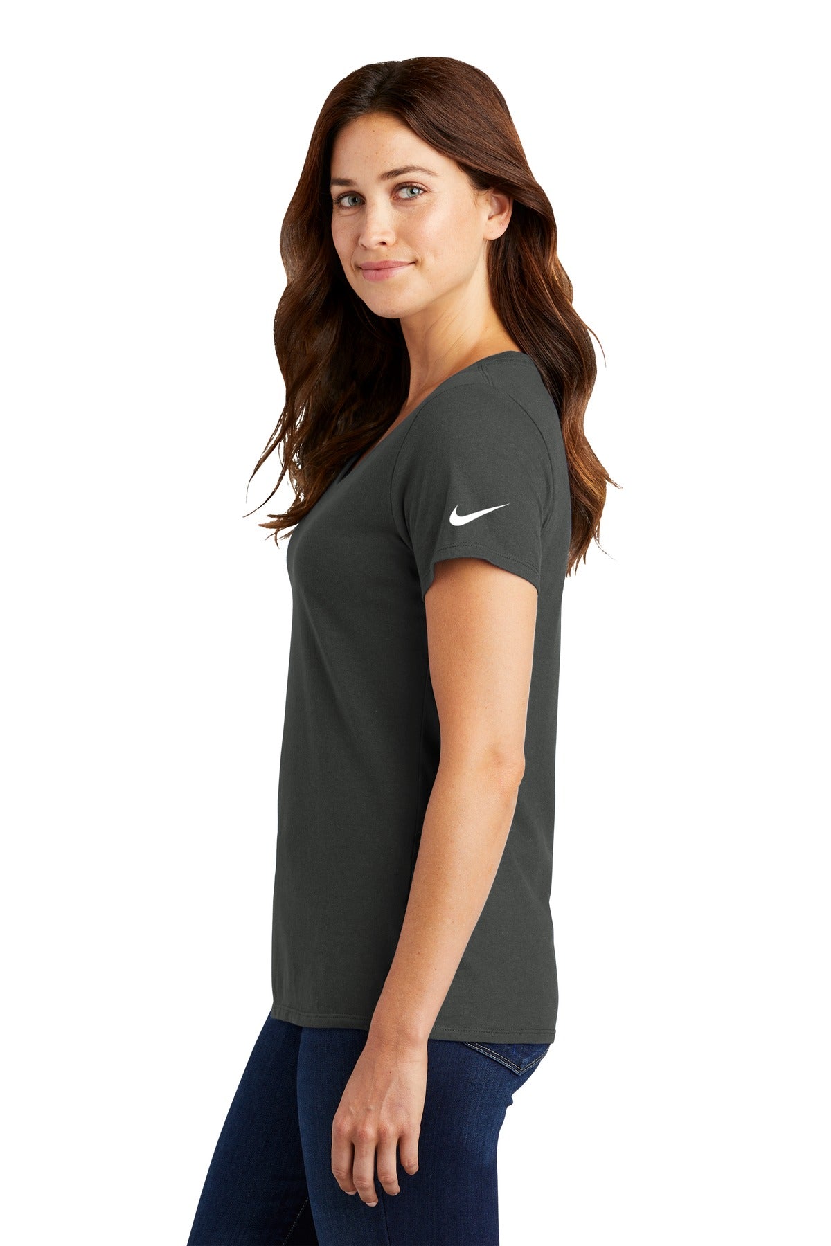 Nike Ladies Dri-FIT Cotton/Poly Scoop Neck Tee. NKBQ5234 - DFW Impression