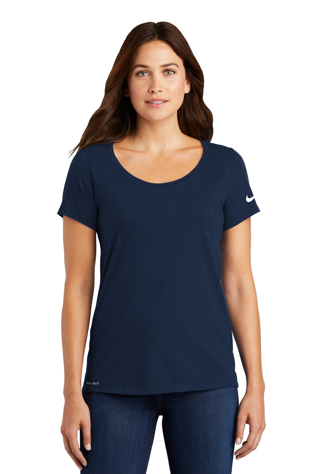 Nike Ladies Dri-FIT Cotton/Poly Scoop Neck Tee. NKBQ5234 - DFW Impression