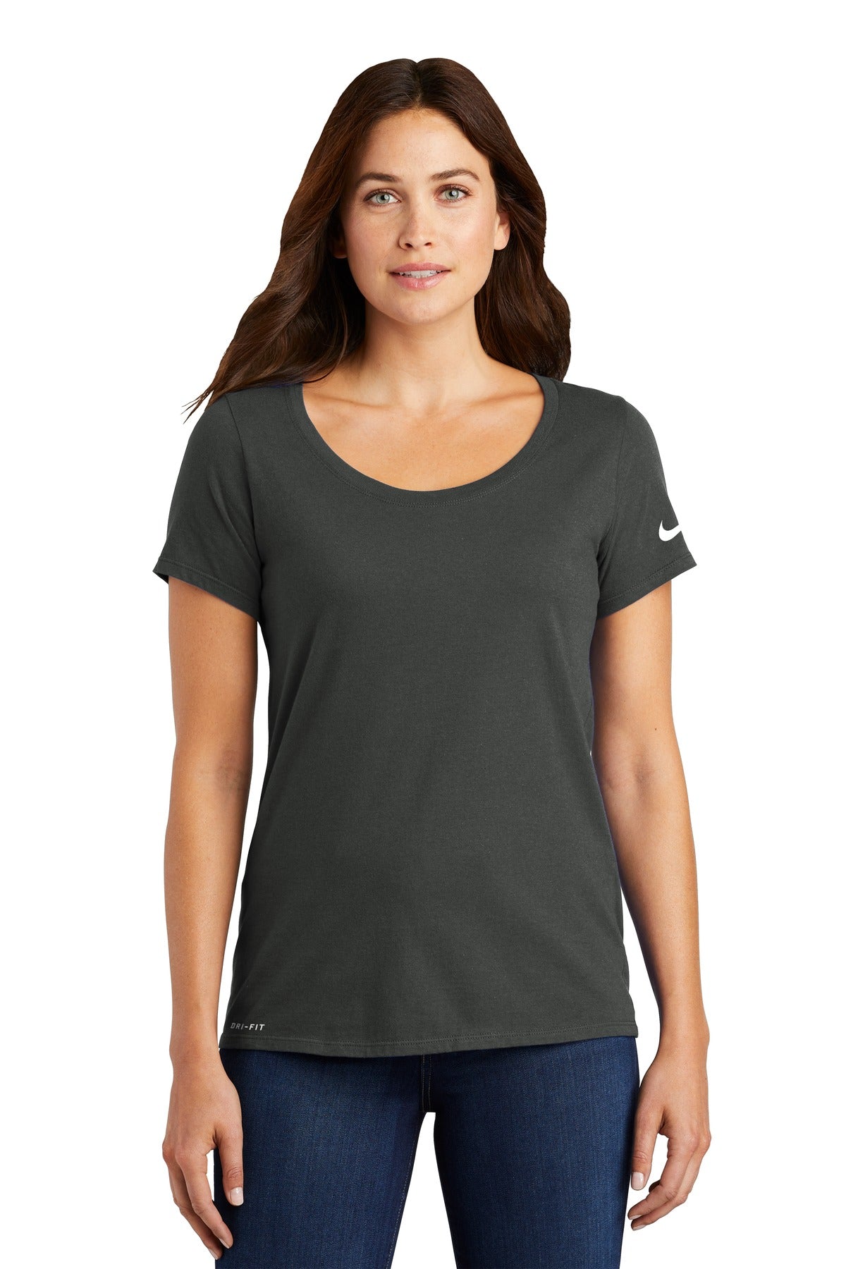 Nike Ladies Dri-FIT Cotton/Poly Scoop Neck Tee. NKBQ5234 - DFW Impression