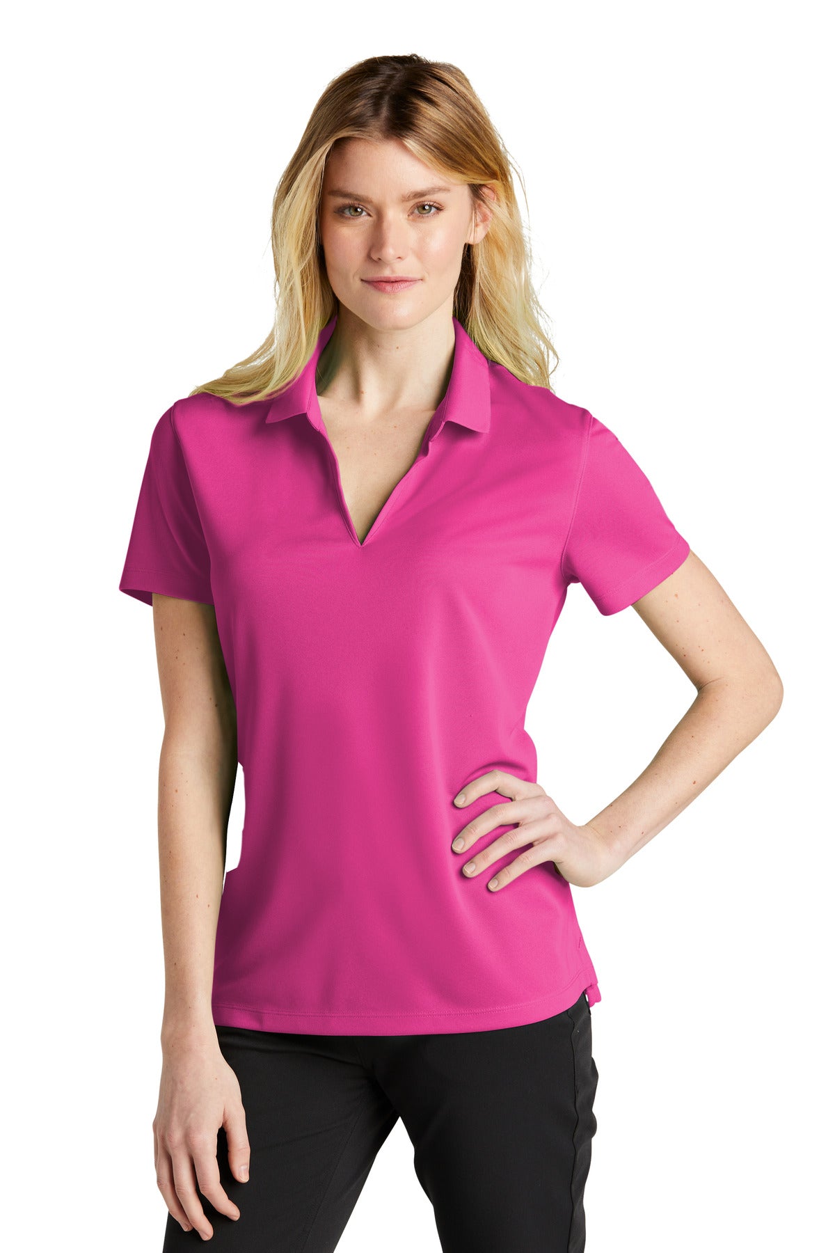 Nike Ladies Dri-FIT Micro Pique 2.0 Polo NKDC1991 [Vivid Pink] - DFW Impression