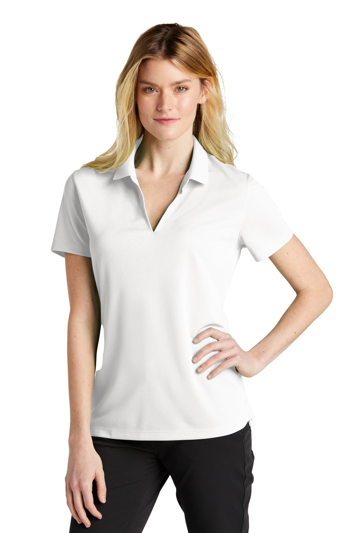 Nike Ladies Dri-FIT Micro Pique 2.0 Polo NKDC1991 [White] - DFW Impression