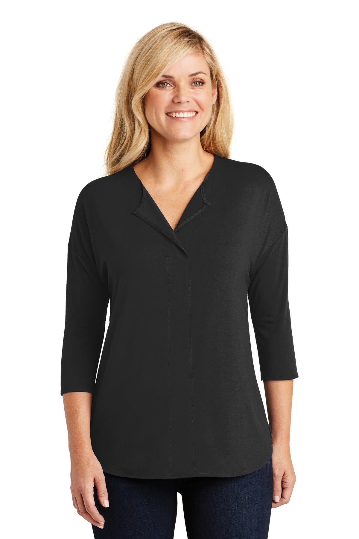 Port Authority® Ladies Concept 3/4-Sleeve Soft Split Neck Top. LK5433 - DFW Impression