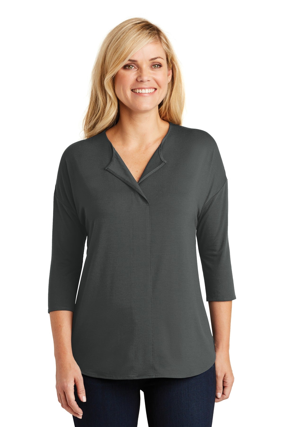 Port Authority® Ladies Concept 3/4-Sleeve Soft Split Neck Top. LK5433 - DFW Impression