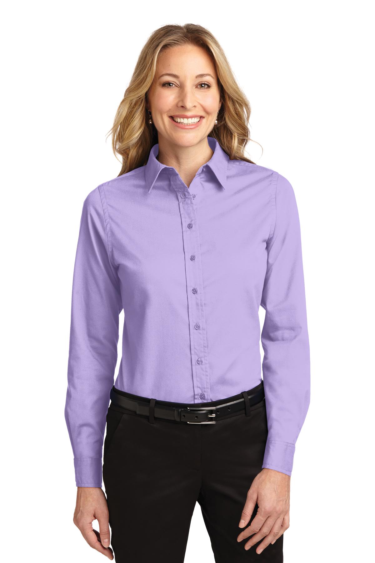 Port Authority® Ladies Long Sleeve Easy Care Shirt. L608 [Bright Lavender] - DFW Impression
