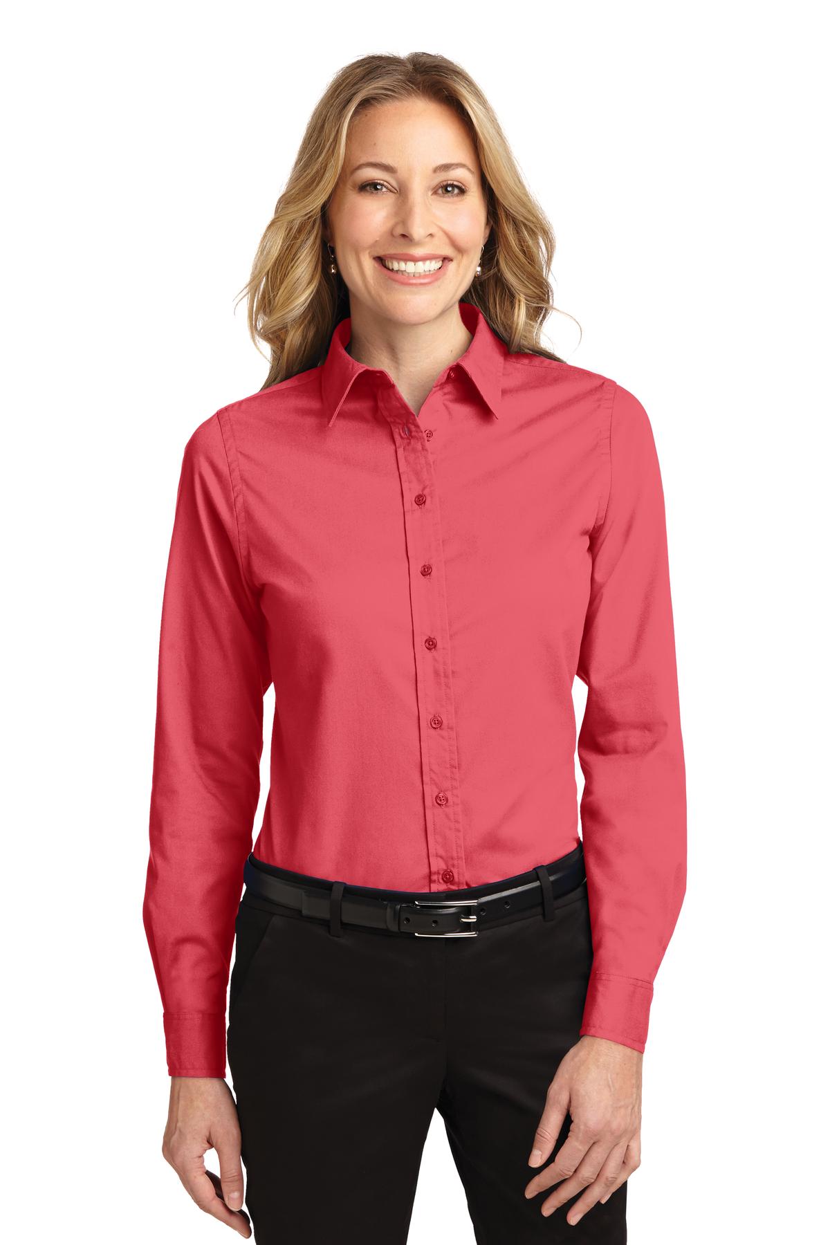 Port Authority® Ladies Long Sleeve Easy Care Shirt. L608 [Hibiscus] - DFW Impression